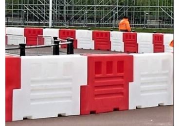 Kunststoff-Schutzplanke RB – rot | weiß